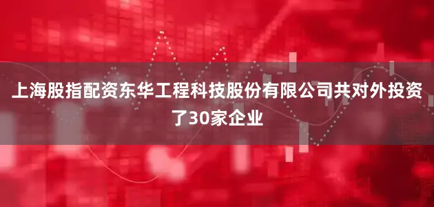 上海股指配资东华工程科技股份有限公司共对外投资了30家企业